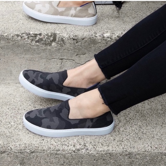 Rothy’s The Original Slip On Sneaker Shoe Grey Camo Gray Camouflage Retired 8.5 - Picture 4 of 16